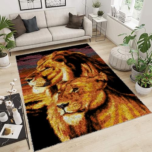 SZKBEUO Knüpfteppich Zum Selber Knüpfen Groß, Knüpfen, 3D Knüpfteppich Set, Teppich Zum Selber Knüpfen für Home Decor Geschenke für Anfänger 90x120 cm von SZKBEUO