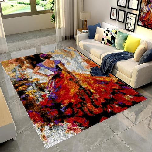 SZKBEUO Knüpfteppich Zum Selber knüpfen mit Kissen, Teppich Set mit Werkzeug Knüpfsets Latch Hook Kit für Erwachsene 90x120 cm Knüpfen Teppich Knüpfpackung für Home Decor Geschenke SZKBEUO Knüpfteppich Zum Selber knüpfen mit Kissen, Teppich Set mit Werkzeug Knüpfsets Latch Hook Kit für Erwachsene 90x120 cm Knüpfen Teppich Knüpfpackung für Home Decor Geschenke von SZKBEUO