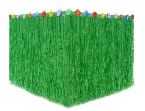 SZKKQKJ Hawaii deko,tischrock,Hawaii Tischröcke, Hawaii Party Dekoration mit Mehrfarbe Blumen, 275 x 60cm, Grün von SZKKQKJ