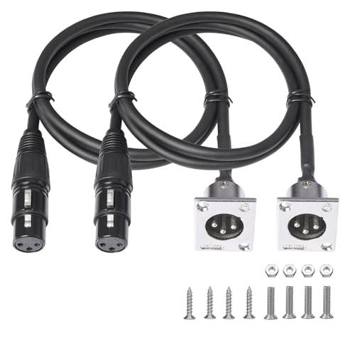 XLR-Pass-Through-Kabel, 60 cm, Stage Box 3-polige D-Typ-XLR-Buchse auf Stecker für Patchpanel, Bodenbox, kein Löten für professionelle Audio-Installationen, versilberter Kupferleiter, kein Löten, 2 XLR-Pass-Through-Kabel, 60 cm, Stage Box 3-polige D-Typ-XLR-Buchse auf Stecker für Patchpanel, Bodenbox, kein Löten für professionelle Audio-Installationen, versilberter Kupferleiter, kein Löten, 2 von SZLliyxs