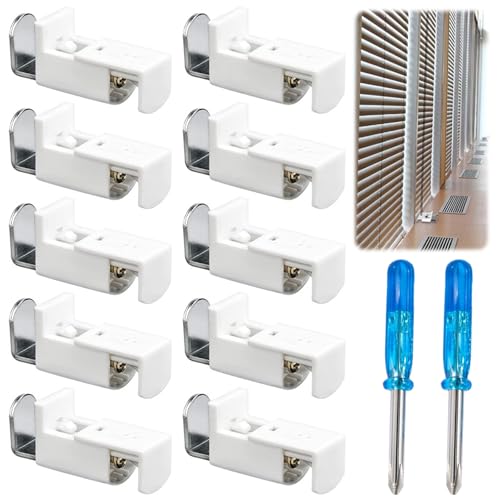 10 Stück Plissee Halterungen zum Klemmen Plissee Ersatzteile Set Klemmträger Befestigung Plissee Klemmträger Ohne Bohren mit 2 Stück Schraubendreher,für Plissee Rollos 10 Stück Plissee Halterungen zum Klemmen Plissee Ersatzteile Set Klemmträger Befestigung Plissee Klemmträger Ohne Bohren mit 2 Stück Schraubendreher,für Plissee Rollos von SZQIUNUBI