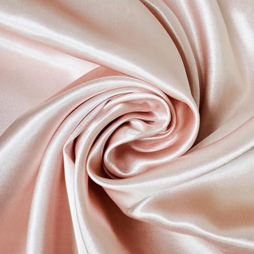 SZRUIZFZ The Yard Charmeuse Satinstoff 152,4 cm breit für Hochzeitskleider, Bekleidungsherstellung, DIY Handwerk, Nähen (Roségold, Meterware geschnitten) von SZRUIZFZ