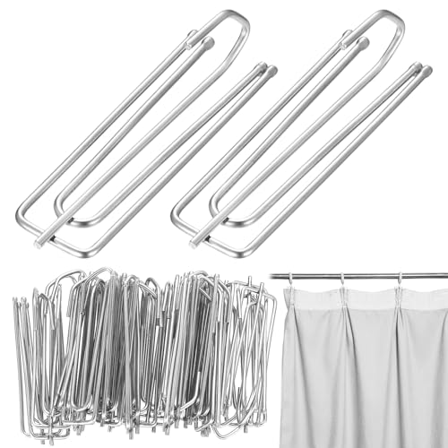 50 Stück Gardinenhaken Metall, Edelstahl Vorhanghaken für Schienen, 4 Zinken Faltenhaken Vorhang Haken für Schienen, Vorhänge Haken Clips Klammer zum Einhängen für Gardinen Vorhangringe 50 Stück Gardinenhaken Metall, Edelstahl Vorhanghaken für Schienen, 4 Zinken Faltenhaken Vorhang Haken für Schienen, Vorhänge Haken Clips Klammer zum Einhängen für Gardinen Vorhangringe von SZSLMY
