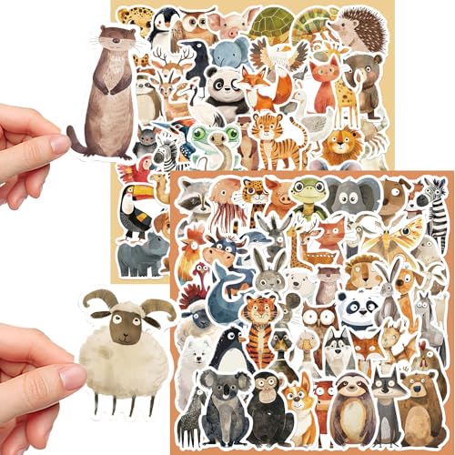 SZSMW 100 Sticker Tiere - Cute Sticker - Lustige - Ideal FüR UmschläGe, GrußKarten, Sammelalben, Wasserflaschen, Laptops, Diy -Kuchen/Cupcake -Dekorationen von SZSMW