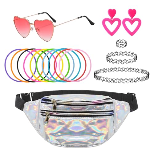 SZSMW 16 Bad Taste Outfit Damen - 90er Jahre Accessoires - 80er 90er Outfit - Geeignet FüR Themenpartysdress-Ups Oder Eine Besondere Veranstaltung Ist Eine Vielseitige Wahl FüR Jeden Anlass von SZSMW