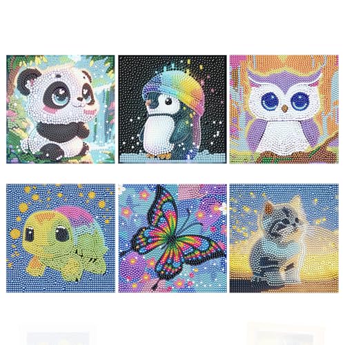 SZSMW 6-Teiliges Set Diamond Painting Kinder Ab 6-15 * 15cmDiamant Painting Kinder - Diamond Painting Kleine Bilder - Diy Kreative Dekoration, Geburtstagsgeschenke FüR Jungen und MäDchen (6–12 Jahre) von SZSMW