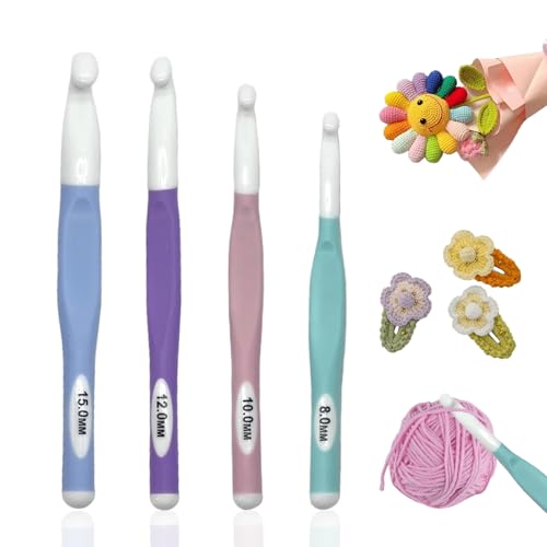 SZSMW Set mit 4 Häkelnadeln 10 mm – Häkelnadel Prym – Ergonomische Häkelnadel, Geeignet Für den Täglichen Heimwerker und Anfänger zum Erlernen des Handstrickens SZSMW Set mit 4 Häkelnadeln 10 mm – Häkelnadel Prym – Ergonomische Häkelnadel, Geeignet Für den Täglichen Heimwerker und Anfänger zum Erlernen des Handstrickens von SZSMW