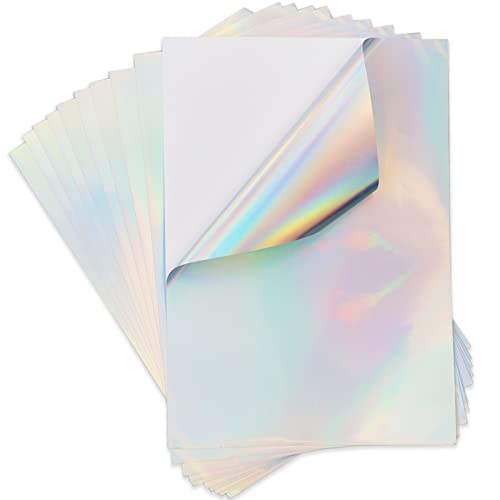 10 Blatt Premium Vinyl Aufkleberfolie Holografischer Selbstklebend für Tintenstrahldrucker Drucker Schnell Trocknen A4 210 x 297 mm Selbstklebend Aufkleber von SZXMDKH