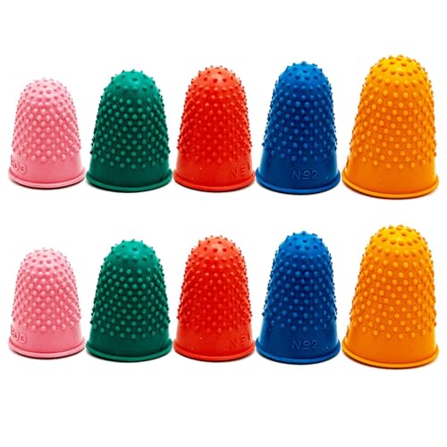 10 Stück Gummi Fingerhut zum Schutz der Fingerspitzen (5 Größen) von SZXMDKH