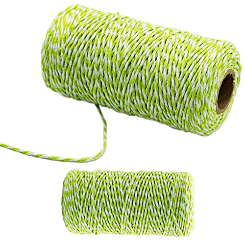 100 m grüne und weiße Baumwollschnur, 1,5 mm farbige Bastelschnur für Bastelarbeiten, handgefertigte Kunst, Stricken, Wandbehang, Gartenarbeit und Geschenkverpackung 100 m grüne und weiße Baumwollschnur, 1,5 mm farbige Bastelschnur für Bastelarbeiten, handgefertigte Kunst, Stricken, Wandbehang, Gartenarbeit und Geschenkverpackung von SZXMDKH