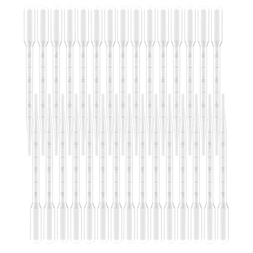 30 Stück 3 ml abgestufte transparente Kunststoff-Transferpipette zum Übertragen von ätherischen Ölen, Parfüm, Mischen, Acrylfarben und Labor 30 Stück 3 ml abgestufte transparente Kunststoff-Transferpipette zum Übertragen von ätherischen Ölen, Parfüm, Mischen, Acrylfarben und Labor von SZXMDKH