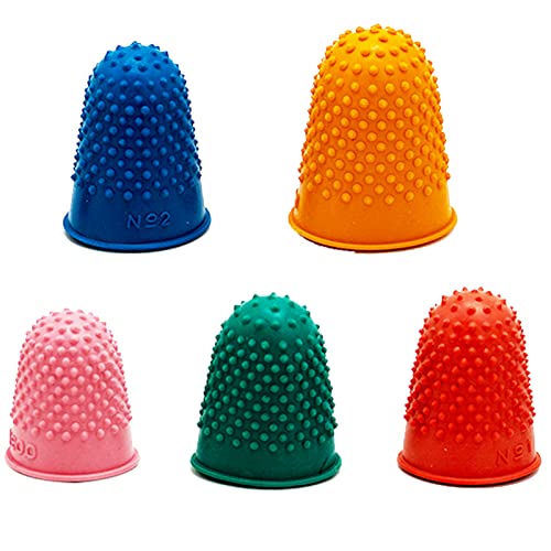5 Stück Gummi Fingerhut zum Schutz der Fingerspitzen (5 Größen) von SZXMDKH