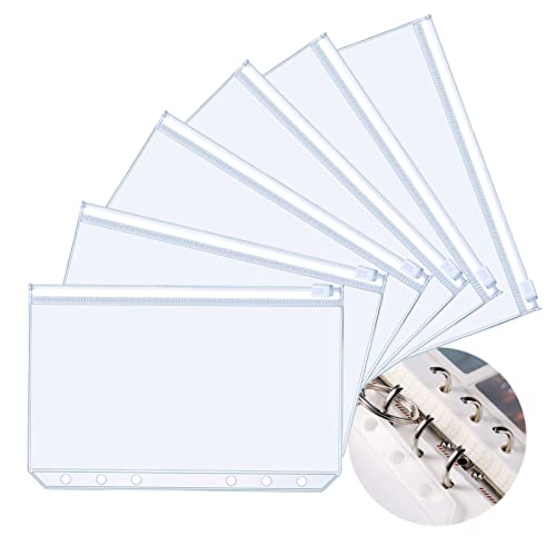 6 x Kunststoff-Ordnertaschen, A6 Größe, 6 Löcher, Kunststoffordner mit Reißverschluss, wasserdichte lose Blätter für Dokumente, Fotos, Rechnungen 6 x Kunststoff-Ordnertaschen, A6 Größe, 6 Löcher, Kunststoffordner mit Reißverschluss, wasserdichte lose Blätter für Dokumente, Fotos, Rechnungen von SZXMDKH