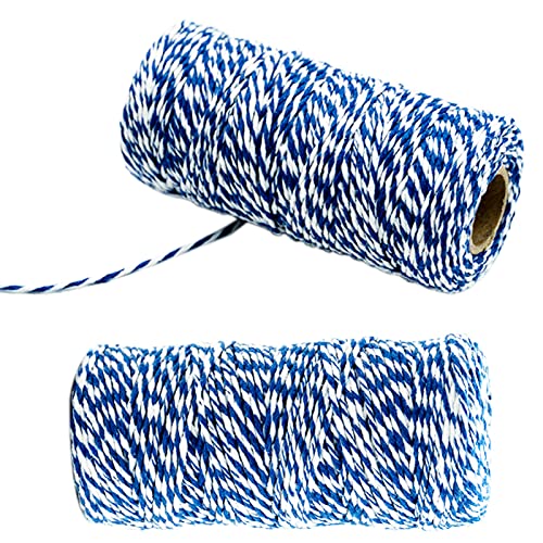 Baumwollschnur, 100 m, Dunkelblau und Weiß, 1,5 mm, farbige Bastelschnur für Bastelarbeiten, handgefertigte Kunst, Stricken, Wandbehang, Gartenarbeit und Geschenkverpackungen Baumwollschnur, 100 m, Dunkelblau und Weiß, 1,5 mm, farbige Bastelschnur für Bastelarbeiten, handgefertigte Kunst, Stricken, Wandbehang, Gartenarbeit und Geschenkverpackungen von SZXMDKH