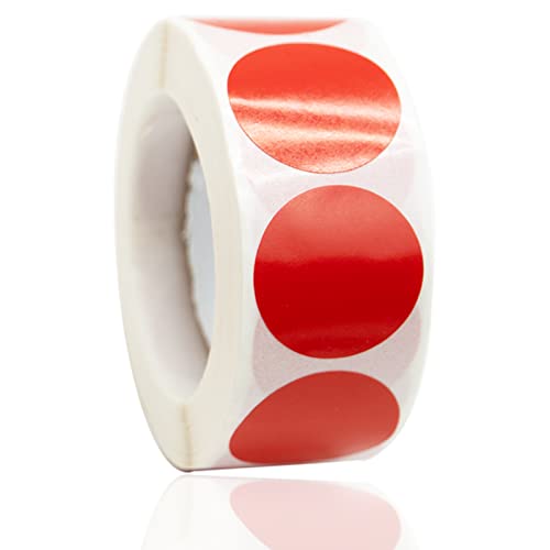 Etiketten, Aufkleber zur Farbcodierung Etiketten, Papier, Rund Punktaufkleber, selbstklebend, 25 mm, 1 Rolle mit 500 Stück Rot von SZXMDKH