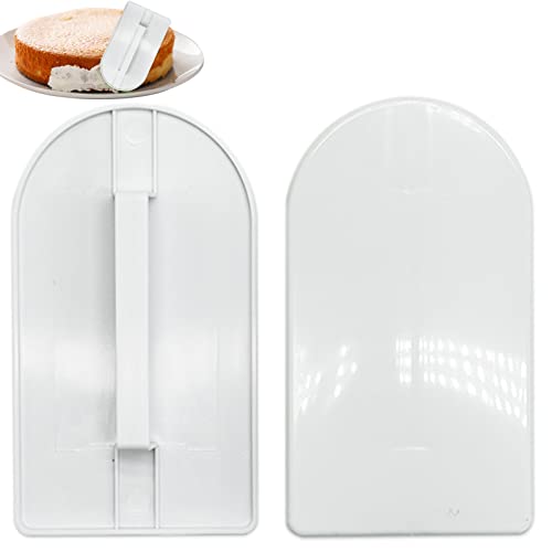 Fondant Glätter Torten Zubehör, 2 pcs Cake Edge Smoother Kunststoff Creme Dekorieren Tools Tortenglätter Tortendeko Modellierwerkze für DIY Backen Fondantglätter Kanten Kuchenpolierer (14.5 x 8.5cm) von SZXMDKH