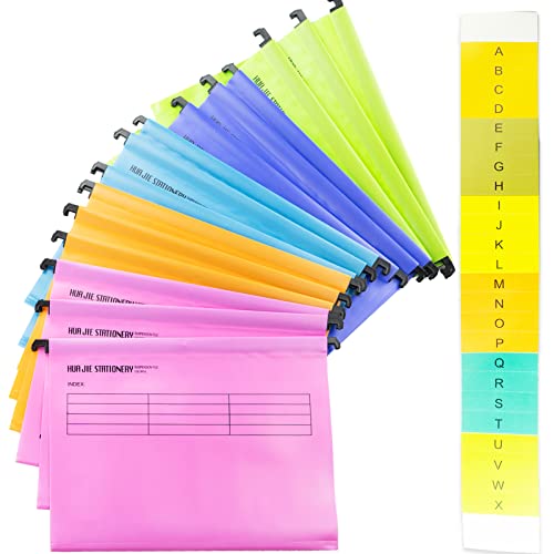 Hängemappen A4 mit Tabs und Karteneinlagen für Aktenschränke (15 Stück, gemischte Farben) Polypropylen A4 Hängehefter für Büro Zuhause Schule von SZXMDKH