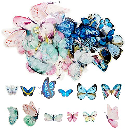 Schmetterling Probe Sticker Set,Aufkleber, Bunt Dekoration PVC Scrapbooking Aufkleber für DIY Fotoalben, Tagebuch, Notizbuch, Kalender, Briefumschläge oder Glückwunschkarten von SZXMDKH