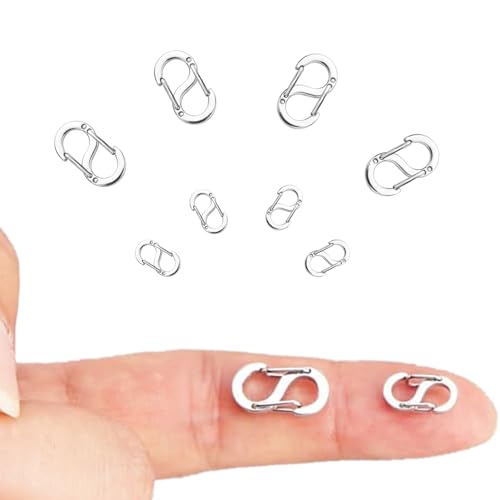 8 Stück S-Lock-Armband Verschlüsse, Karabinerverschluss mit Doppelter Öffnung, Doppelt zu öffnende Kettenverschluss, Mini Karabiner, Verschlüsse für Armbänder aus Edelstahl. 2 Größen 12 mm/16.5 mm 8 Stück S-Lock-Armband Verschlüsse, Karabinerverschluss mit Doppelter Öffnung, Doppelt zu öffnende Kettenverschluss, Mini Karabiner, Verschlüsse für Armbänder aus Edelstahl. 2 Größen 12 mm/16.5 mm von SZZETK