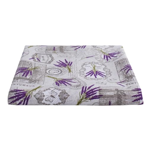 Loneta Baumwollstoff, bedruckt, für Heimdekoration, Tischdecken, Kissen, Polsterung, Vorhänge, Höhe 280 cm (Lavendel lila, Meterware (100 x 280 cm) von SaRani