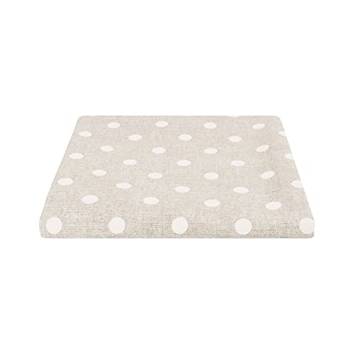 Loneta-Stoff mit großen Punkten, bedruckter Stoff für Heimdekoration, Tischdecken, Kissen, Vorhänge, H 280 cm (Beige-Weiß, Meterware (100 x 280 cm) von SaRani