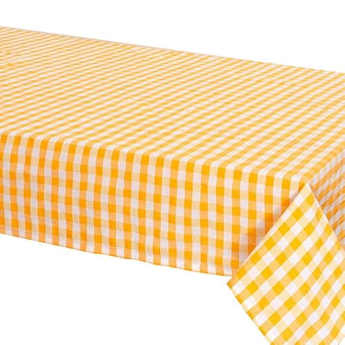 SaRani Tischdecke aus Baumwolle, kariert, bunt, für Küche (4-Sitzer, gelb) von SaRani