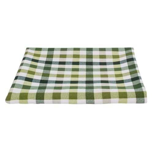 Stoff Loneta aus Baumwolle, kariert, bedruckt, für Heimdekoration, Tischdecken, Kissen, Vorhänge, Höhe 280 cm, Karomuster (Grün, Meterware (100 x 280 cm) von SaRani