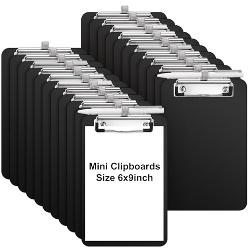 Sabary Mini-Klemmbretter mit Stifthalter, schwarz, A5, Memo-Klemmbrett, 15,2 x 22,9 cm, kleines Kunststoff-Klemmbrett für Schule, Büro, Restaurant, Café, Hotel, Einkaufsliste (Stift nicht im Sabary Mini-Klemmbretter mit Stifthalter, schwarz, A5, Memo-Klemmbrett, 15,2 x 22,9 cm, kleines Kunststoff-Klemmbrett für Schule, Büro, Restaurant, Café, Hotel, Einkaufsliste (Stift nicht im von Sabary