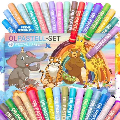 Sabbatbox Ölpastellkreide, 48er Set im kinderfreundlichen Design, cremige & weiche Farben, leicht zu mischen, perfekt für Kinder, Schule, Kunstprojekte und Hobbymaler, schadstofffreie Farben Sabbatbox Ölpastellkreide, 48er Set im kinderfreundlichen Design, cremige & weiche Farben, leicht zu mischen, perfekt für Kinder, Schule, Kunstprojekte und Hobbymaler, schadstofffreie Farben von Sabbatbox