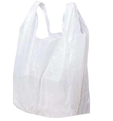 Sabco - Robuste Kunststoff-Tragetaschen mit Griffen, 33 x 48,3 x 58,4 cm, Weiß, 80 Stück – Westenträger, ideal für Lebensmittel, Einkaufen, Mitnehmen, Gefrierschrank (1) von Sabco