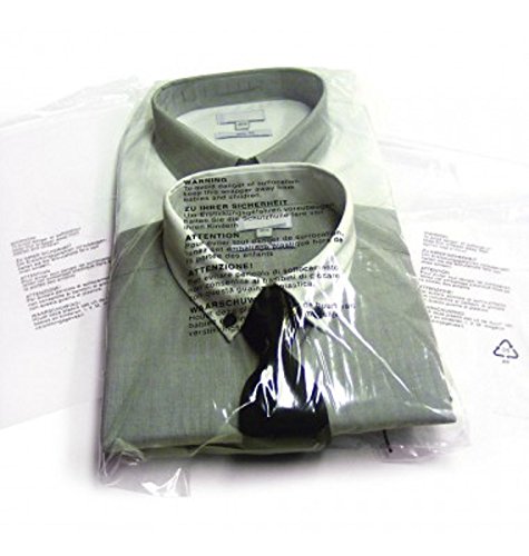 Transparente Plastikbeutel für Kleidung, Kleidung, Einzelhandtücher, mit Sicherheitswarnung - 38 mu Stärke - wiederverschließbare Peel & Seal Seal Siegel, Poly-Propylen 10" x 12" durchsichtig von Sabco
