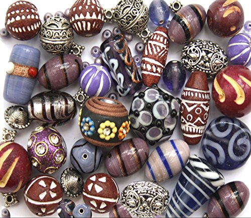 150 g violette Luxus-Perlen aus tibetischem Holz, zur Schmuckherstellung von Sabrikas Let Your Creative Spirit Run Free