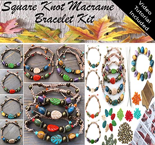 8 x Boho Makramee Armband Schmuckherstellung Kit Festival Chic Porzellan Messing Perlen von Sabrikas Let Your Creative Spirit Run Free