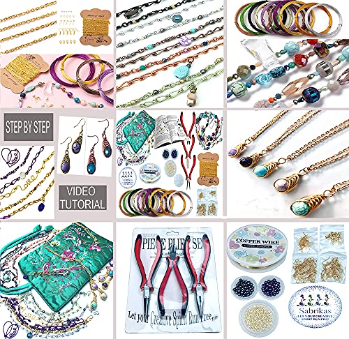 Schmuckherstellung Kit Handwerk Wire Art DIY Halskette Armband Ohrringe Geschenkset Teen Mädchen bis Erwachsene für Anfänger von Sabrikas Let Your Creative Spirit Run Free