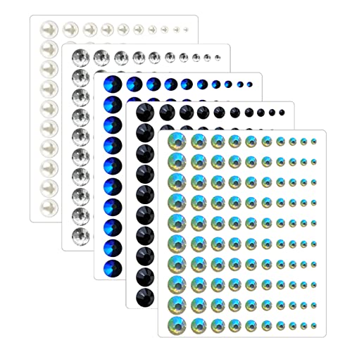 SacJkt Glitzersteine Gesicht, 500 Stk Glitzersteine Selbstklebend, Glitzersteine zum Aufkleben, Strasssteine für Gesicht, Perlenaufkleber Klar/Weiß/Schwarz/Bunt für Make-Up, DIY, 3 mm/4 mm/5 mm/6 m SacJkt Glitzersteine Gesicht, 500 Stk Glitzersteine Selbstklebend, Glitzersteine zum Aufkleben, Strasssteine für Gesicht, Perlenaufkleber Klar/Weiß/Schwarz/Bunt für Make-Up, DIY, 3 mm/4 mm/5 mm/6 m von SacJkt