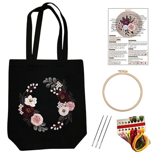 SacJkt Sticken Set Erwachsene, Canvas Tote Bag Stickerei Starter Set mit Werkzeug und Anleitung, Kreuzstich Kit für Anfänger Erwachsene und Stickereiliebhaber SacJkt Sticken Set Erwachsene, Canvas Tote Bag Stickerei Starter Set mit Werkzeug und Anleitung, Kreuzstich Kit für Anfänger Erwachsene und Stickereiliebhaber von SacJkt