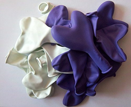 100 weiß lila (violett) Herzluftballons Luftballons gemischt EU Ware ! von Sachsen Versand