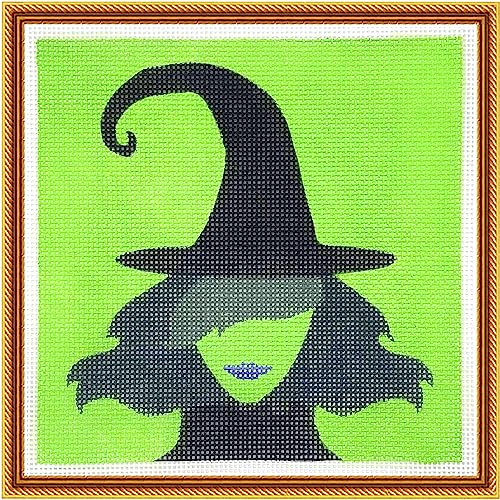 Sacramento Stitchery Vorgemalte Leinwand, 18-fädige Stickerei, Bastelkunst für Erwachsene, Kinder, Anfänger (Hexenmusik, 12,7 x 12,7 cm) von Sacramento Stitchery