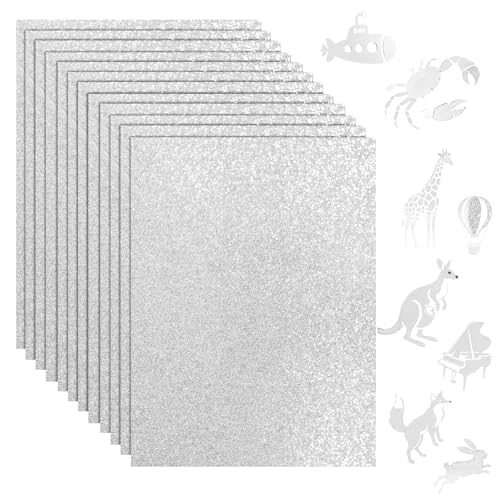 28 Blatt glitzerndes silbernes Kartonpapier, 21,6 x 27,9 cm dicke Karte für Einladungen, Speisekarten, Kartenherstellung, Schreibwarendruck, Kunstprojekte, Sammelalbum, Geburtstag, Hochzeit 28 Blatt glitzerndes silbernes Kartonpapier, 21,6 x 27,9 cm dicke Karte für Einladungen, Speisekarten, Kartenherstellung, Schreibwarendruck, Kunstprojekte, Sammelalbum, Geburtstag, Hochzeit von Sadaunbe