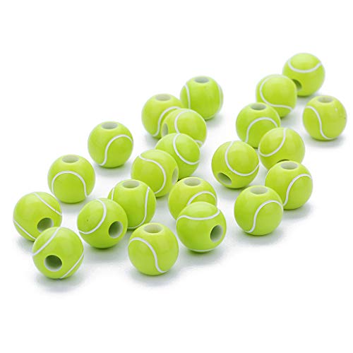 Runde Tennisball-Perlen, 12 mm, Sport-Abstandshalter für Ohrringe, Schmuckherstellung, Schmuckherstellung, Zangen, 100 Stück von Saddgo