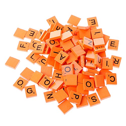 Saddgo 100 bunte Holzsteine, gemischte Buchstaben, lackiert, Partyzubehör für Mädchen von Saddgo