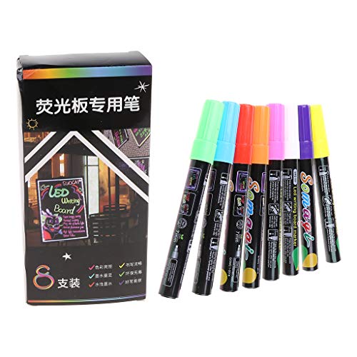 Saddgo Textmarker, fluoreszierend, Flüssigkreide-Marker für LED-Schreiben, 8 Farben von Saddgo