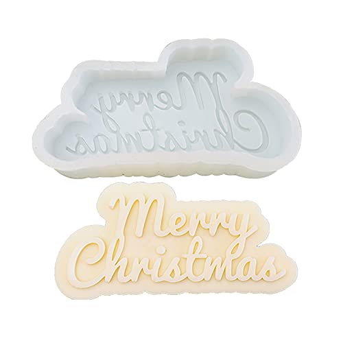 Silikonform mit Aufschrift "Merry Christmas", für Seife, Bastelbedarf für Anfänger, Backen, Kuchen, Frohe Weihnachten von Saddgo