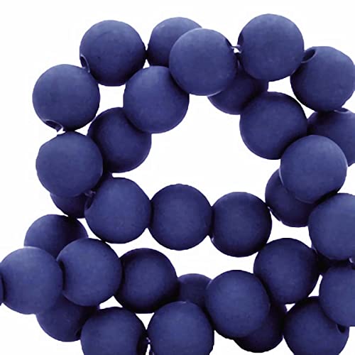 Sadingo Acrylperlen Blau (8mm 400 Stück Dunkelblau) Bunte Perlen zum Basteln, Schmuckperlen für Armbänder, Halsketten von Sadingo