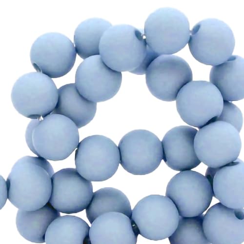 Sadingo Acrylperlen Blau Matt | 6 mm - 600 Stück, Perlen zum auffädeln, Matte Kunststoffperlen für Armbänder, hochwertiges Perlen-Set, DIY-Armbänder, DIY-Schmuck, Armband selber Machen von Sadingo