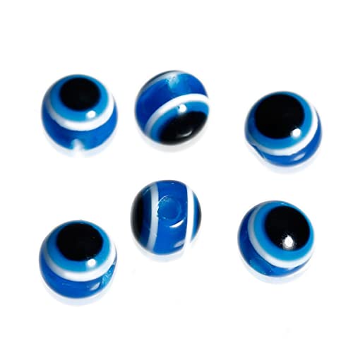 Sadingo Acrylperlen Böser Blick (100 Stück 4mm Loch 0,8mm) Blaues Auge Schmuck basteln Armbänder, Ketten, Fußkettchen von Sadingo