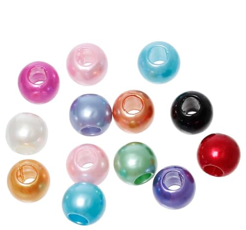 Sadingo Acrylperlen Bunt | 12 mm - 100 Stück, Perlen zum Auffädeln, Kunststoffperlen zum basteln, Bunte Plastikperlen für DIY-Schmuck, Perlenmix, Beads, Perlenarmbänder selber Machen, Bastelperlen von Sadingo