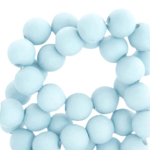 Sadingo Acrylperlen Eisblau Matt | 8 mm - 400 Stück, Perlen zum auffädeln, Matte Kunststoffperlen für Armbänder, hochwertiges Perlen-Set, DIY-Armbänder, DIY-Schmuck, Armband selber Machen von Sadingo