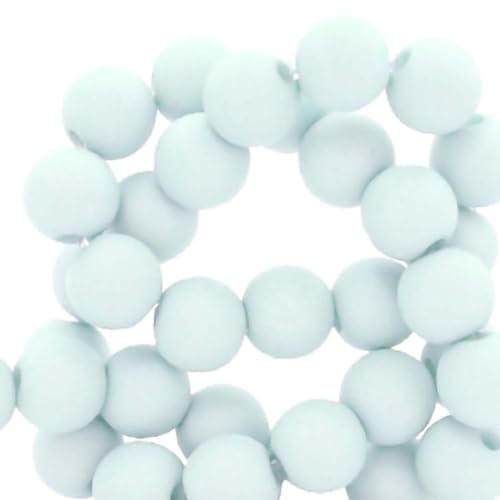 Sadingo Acrylperlen Hellblau 2 Matt | 6 mm - 600 Stück, Perlen zum auffädeln, Matte Kunststoffperlen für Armbänder, hochwertiges Perlen-Set, DIY-Armbänder, DIY-Schmuck, Armband selber Machen von Sadingo