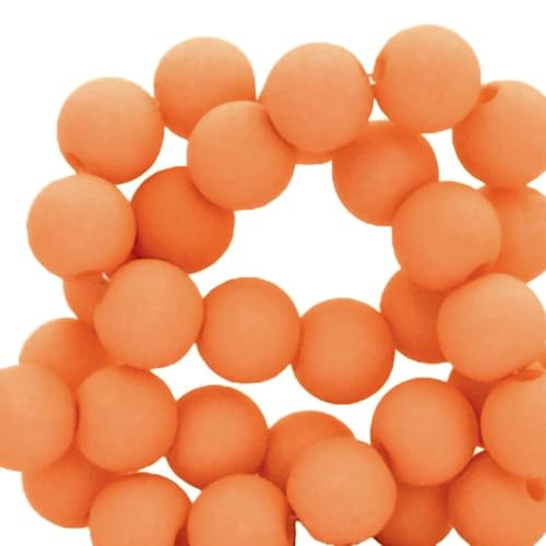 Sadingo Acrylperlen Korallen Orange Matt | 8 mm - 400 Stück, Perlen zum auffädeln, Matte Kunststoffperlen für Armbänder, hochwertiges Perlen-Set, DIY-Armbänder, DIY-Schmuck von Sadingo